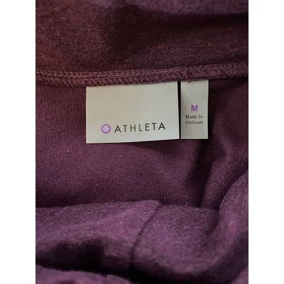 ATHLETA Sentry Hoodie Sweatshirt Medium Top California Plum Activewear 9498 - Picture 10 of 12
